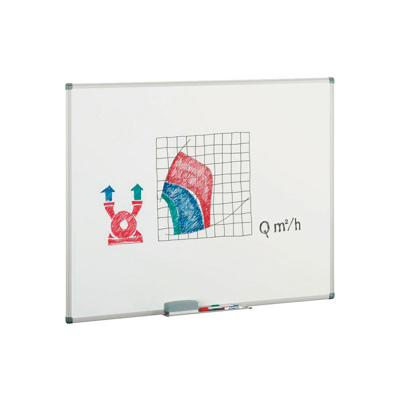 Pizarra blanca no magnética estratificada marco de aluminio Faibo 122x244cm