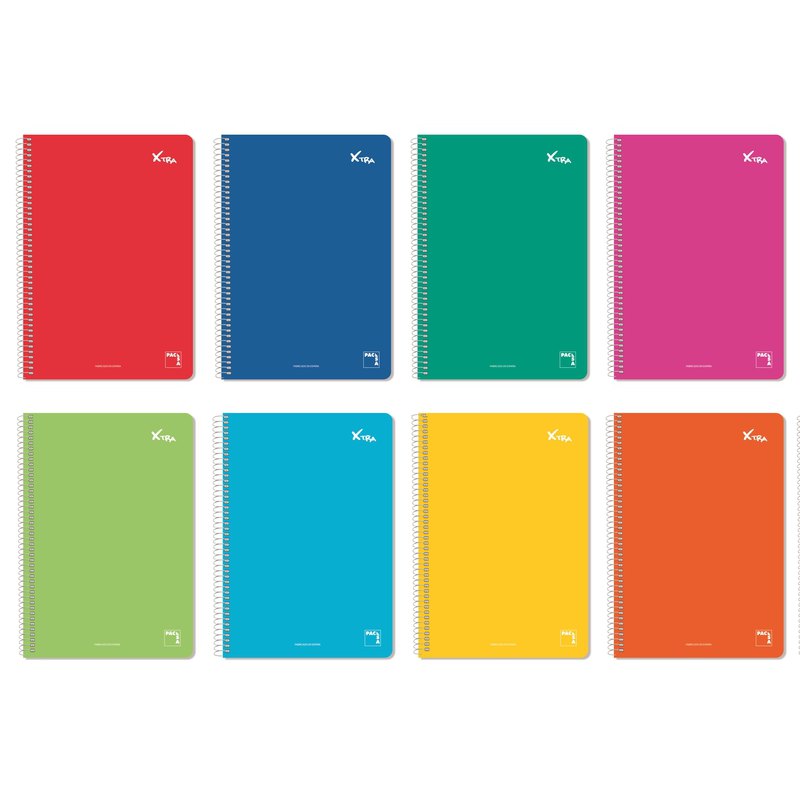 Cuaderno Espiral Cuarto Pacsa 60 g Cuadro 4mm 80 hojas Tapa Dura