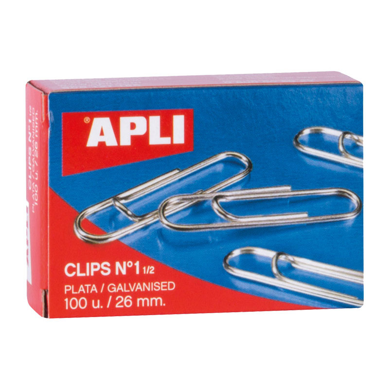 Clips Apli Labiados Galvanizados Nº1,5 26mm (Caja de 100und)