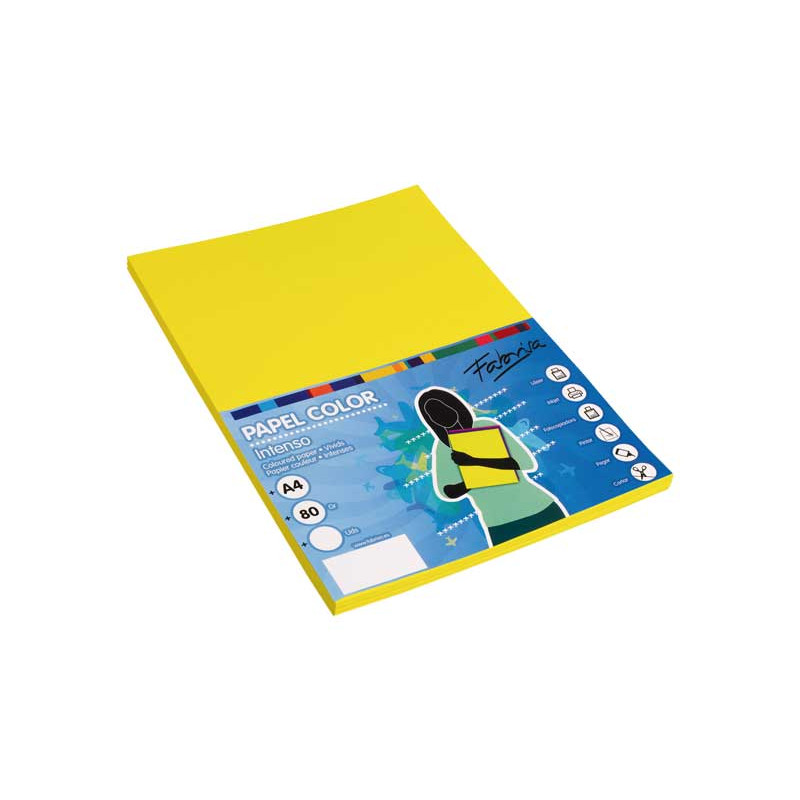Papel Fabrisa Amarillo A4 80g (Pack de 100 hojas)